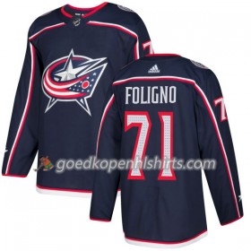 Columbus Blue Jacket Trikots Nick Foligno 71 Adidas 2017-2018 Navy Blauw Authentic Shirt - Mannen